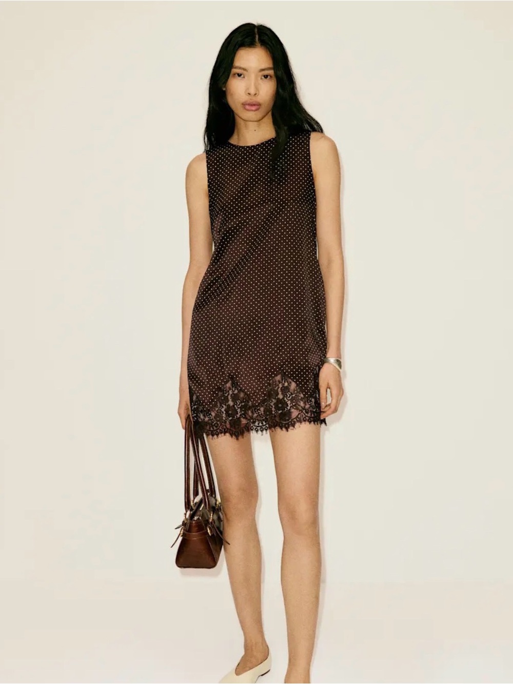Reformation Jessalyn Silk Dress Brown - Size XS